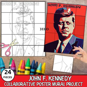 Preview of John F. Kennedy Collaborative Poster Mural Project, Presidents' Day Craft
