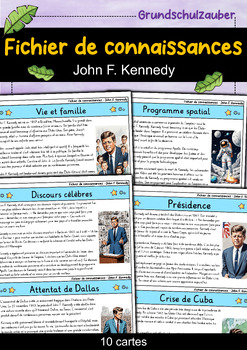 Preview of John F. Kennedy - Fichier de connaissances - Personnages célèbres (français)