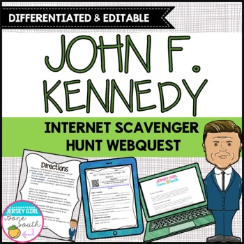 Preview of John F. Kennedy JFK Differentiated Internet Scavenger Hunt WebQuest Activity