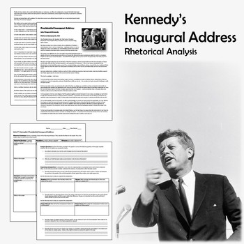 Preview of John F. Kennedy's Inaugural Address Analysis (Printable AND Digital)