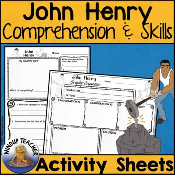 Preview of John Henry Tall Tale Activity Sheets  -  Comprehension, Exaggeration and More