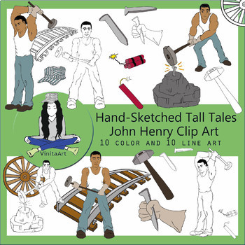 Preview of John Henry Tall Tales Clip Art