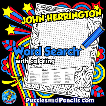 Preview of John Herrington Word Search Puzzle & Coloring | Native American Heritage Month