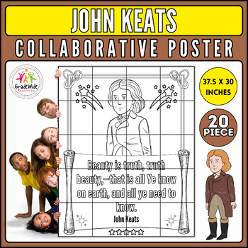 Preview of John Keats Collaborative Coloring Poster: National Poetry Month Craft