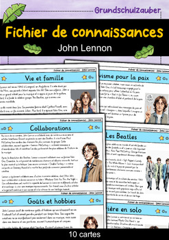 Preview of John Lennon - Fichier de connaissances - Personnages célèbres (français)
