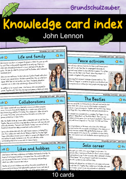 Preview of John Lennon - Knowledge card index - Famous personalities (English)