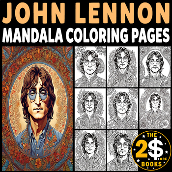Preview of John Lennon Mandala Coloring Book – 10 Pages