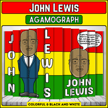 Preview of John Lewis Agamograph: Black History Month 3D Craft & Bulletin Board Art