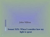 John Milton When I Consider poetry analysis
