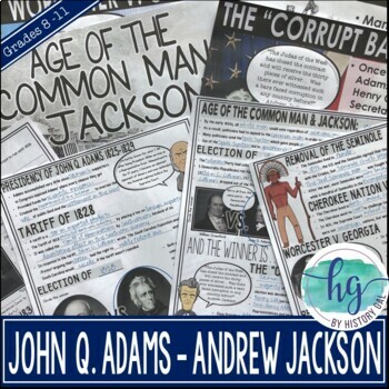 Preview of John Q. Adams, Jackson, Trail of Tears (1824-1836) PowerPoint & Notes
