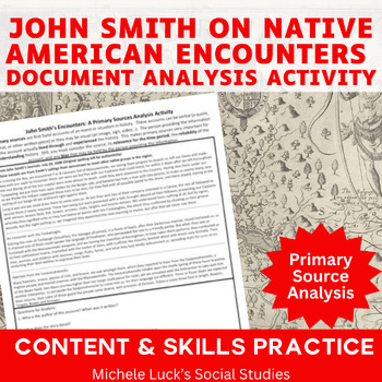 Preview of John Smith Native Encounters American Document Analysis Activity - Jamestown