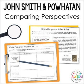 Preview of John Smith and Powhatan Perspectives Activity