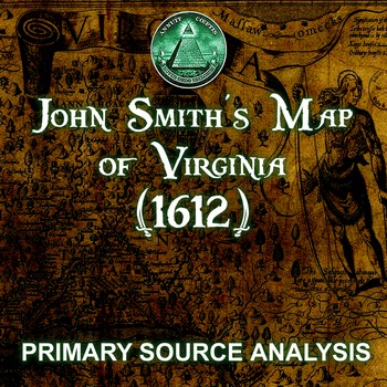 Preview of John Smith's Map of Virginia (1612) - Digital & Print - Primary Source Analysis