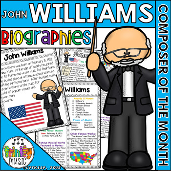 Preview of John Williams Biographies (Composer of the Month)
