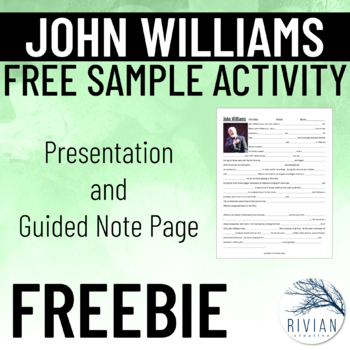 Preview of John Williams Composers of Western Music History SAMPLE FREEBIE