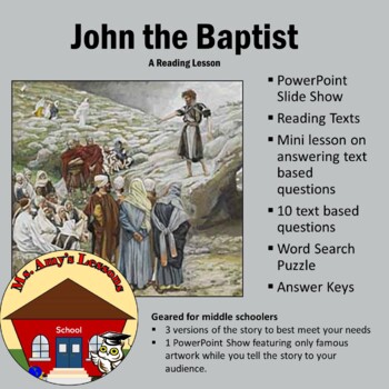 Preview of John the Baptist  a Reading Lesson