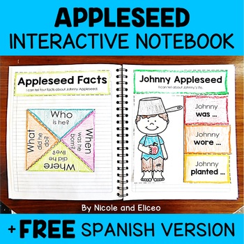 Preview of Johnny Appleseed Interactive Notebook Activities + FREE Spanish