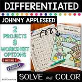 Johnny Appleseed Activities Solve and Color with a Twist M
