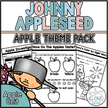 Preview of Johnny Appleseed Day | Apple Theme | Apple Unit | Math & Literacy Center