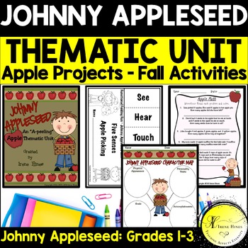 Preview of Back To School Johnny Appleseed: 1st, 2nd, 3rd Grade Fall Apple Thematic Unit