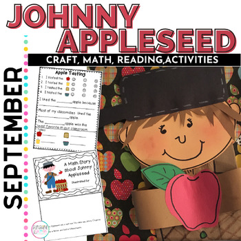 Preview of Johnny Appleseed Apple Craft, Math | Graphing | Literacy activities