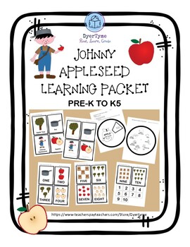 Preview of Johnny Appleseed Card and Activity Set