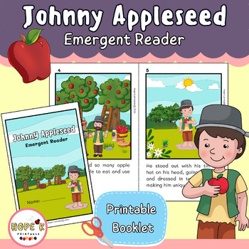 Preview of Johnny Appleseed Emergent Reader | Printable Book for 1st and 2nd Grade |Fall