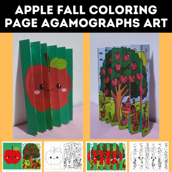 Preview of Johnny Appleseed Fall Coloring Page Agamographs Art Autumn Craft Activity 3D