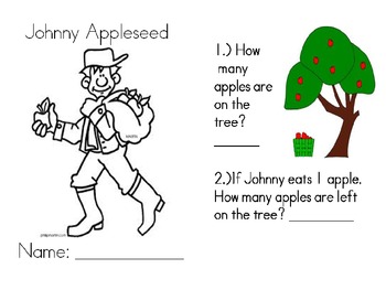 Preview of Johnny Appleseed Math Emergent reader