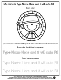 Johnny Appleseed - Name Tracing & Coloring Editable Sheet 
