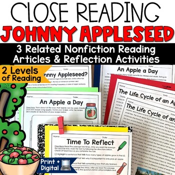 Preview of Johnny Appleseed Reading Passages Fall Activities Life Cycle of Apples