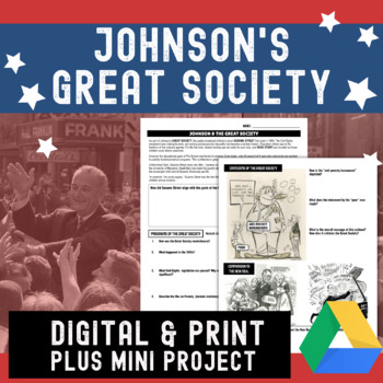 Johnson's Great Society - Digital Notebook & Mini-Poster - APUSH & US ...