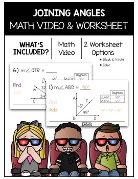 Preview of 4.MD.7: Joining Angles Math Video and Worksheet