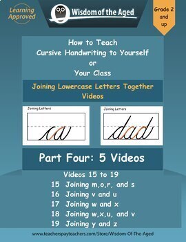 Preview of Handwriting Distance Learning - Joining Letters Together Videos - Part Four”