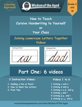 Preview of Handwriting Distance Learning -Joining Letters Together Videos - Part One