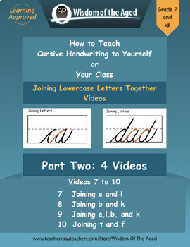 Preview of Handwriting Distance Learning -Joining Letters Together Videos - Part Two