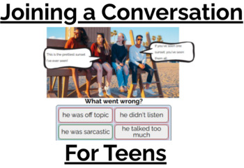 Preview of Joining a Conversation for Teens BOOM CARDS