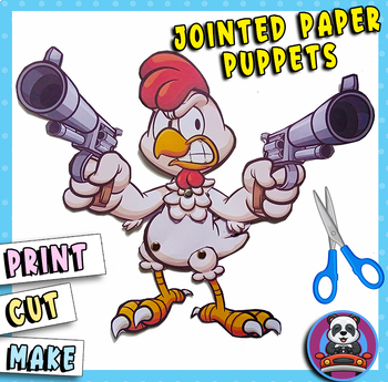 Preview of Jointed Paper Puppets - zoo animal crafts - Animal camouflage activities