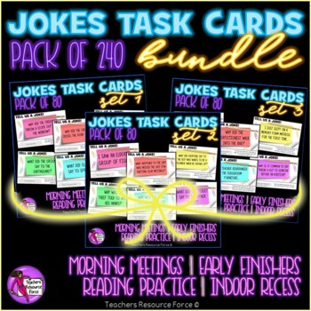 Preview of Joke Cards BUNDLE for Morning Meeting, Indoor Recess, Early Finishers, Reading