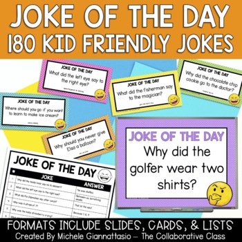 Preview of Joke of the Day | 180 Jokes | Multiple Formats Print + Digital | Brain Breaks