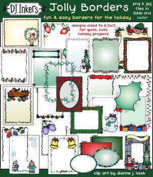 Preview of Jolly Holiday Borders - 26 Christmas Clip Art Borders Download