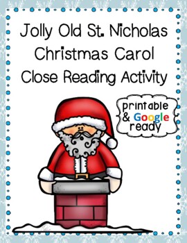 Preview of Reading Comprehension Passage and Questions: Christmas Jolly Old St Nicholas 