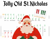 Jolly Old Saint Nicholas - Pre-staff Finger Numbers on Bla