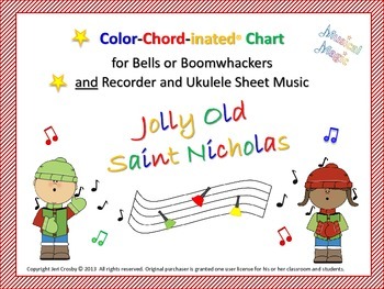 Preview of Jolly Old Saint Nicholas - for Bells and/or  Boomwhackers, Recorder, Uke, Voice