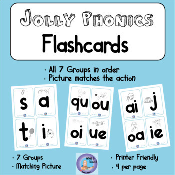 Jolly Phonics foto flash card in lettere niz 