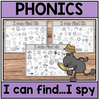 Preview of Phonics Center I Can Find I Spy Freebie