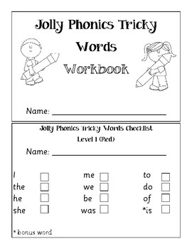 Jolly Phonics Level 1 (Red) Tricky Words worksheets by ...