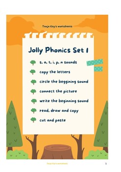 Preview of Back to School Jolly BUNDLE (Sets 1 - 7) Kindergarten and Grade 1 Worksheets