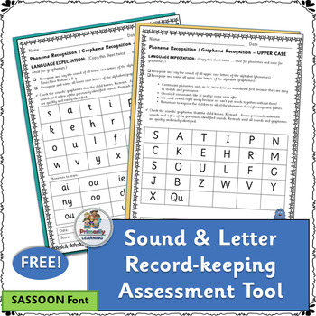 Preview of Jolly Phonics aligned Letters and Sounds Assessment FREE - SASSOON Font