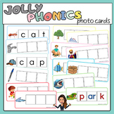 Jolly Phonics© cards with pictures and gaps